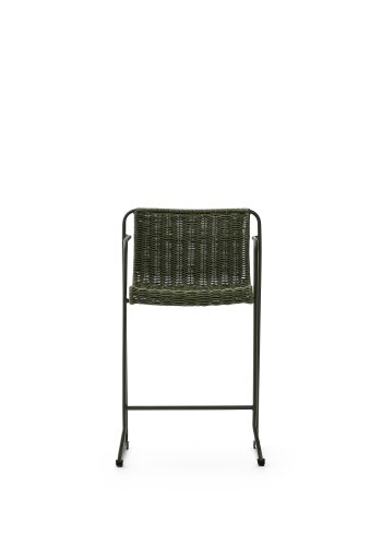 KAVE HOME Maurina skammel i grn galvaniseret stl og grn tovsnor 64,5cm