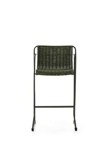 KAVE HOME Maurina stabelbar skammel i grn galvaniseret stl og grn reb 74,5cm