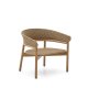 KAVE HOME Arinella udendrs lnestol, m. armln - natur akacietr og beige tovsnor