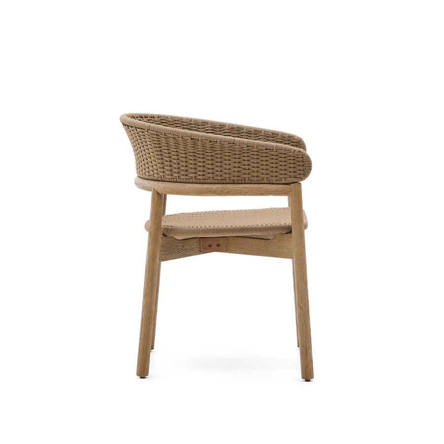 KAVE HOME Arinella havestol, m. armln - natur akacietr og beige tovsnor