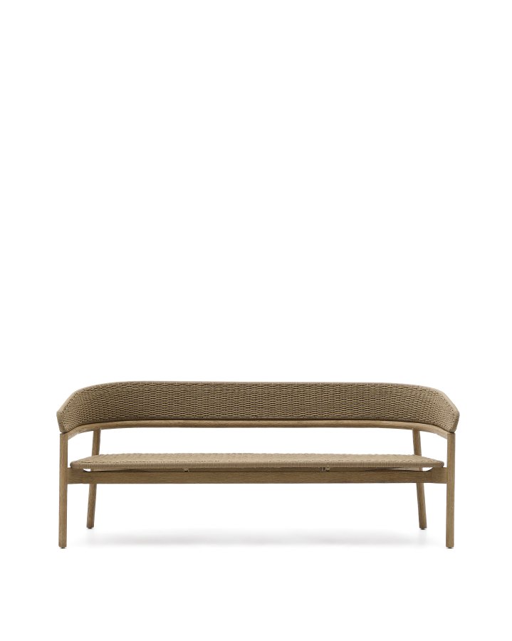 KAVE HOME Arinella 3-pers. havesofa, m. armln - natur akacietr og beige tovsnor