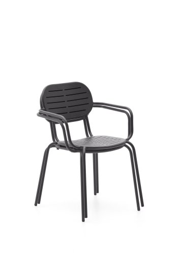 KAVE HOME Brai havestol, m. armln, stabelbar - mrkegr galvaniseret stl