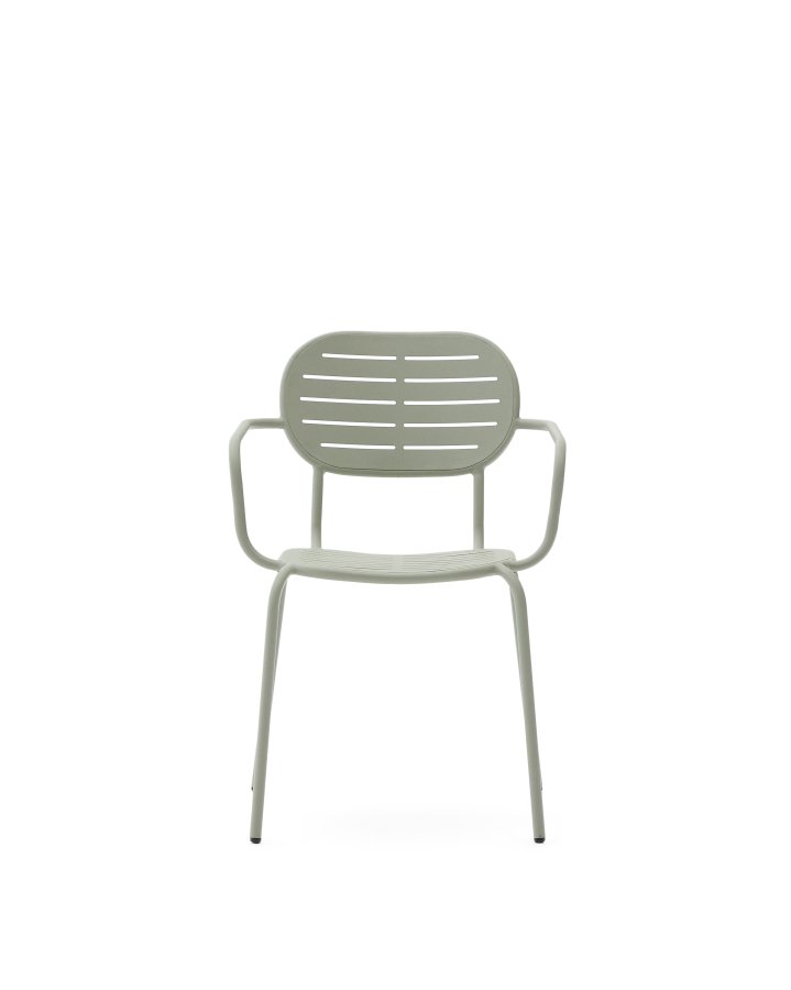 KAVE HOME Brai havestol, m. armln, stabelbar - turkis galvaniseret stl