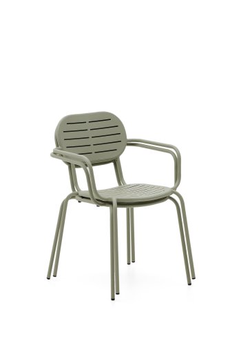 KAVE HOME Brai havestol, m. armln, stabelbar - turkis galvaniseret stl