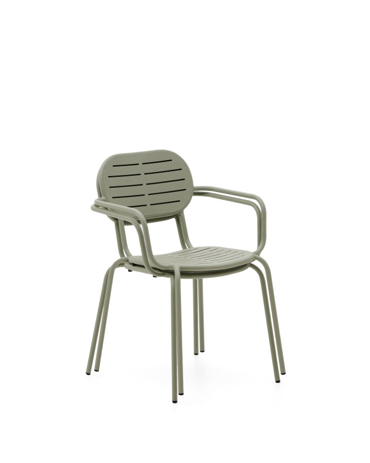 KAVE HOME Brai havestol, m. armln, stabelbar - turkis galvaniseret stl