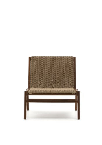KAVE HOME Itani lnestol i FSC 100% massivt akacietr og syntetisk rattan