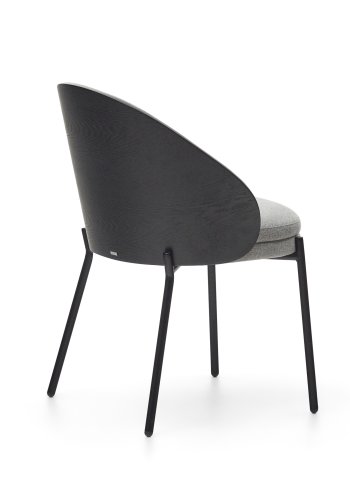 KAVE HOME Eamy spisebordsstol - lysegr stof, sort askefinér og sort stl