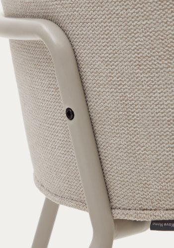 KAVE HOME Yunia spisebordsstol, m. armln - beige stof . med beige stel