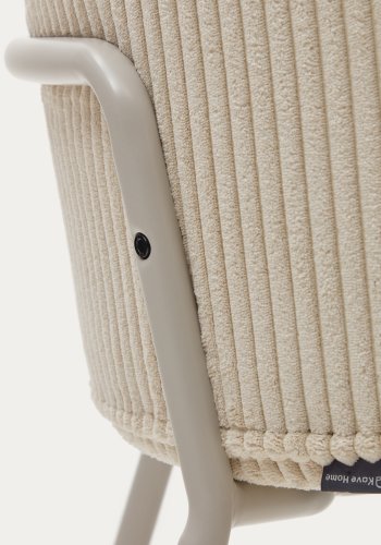 KAVE HOME Yunia spisebordsstol, m. armln - beige fljl og beige stl