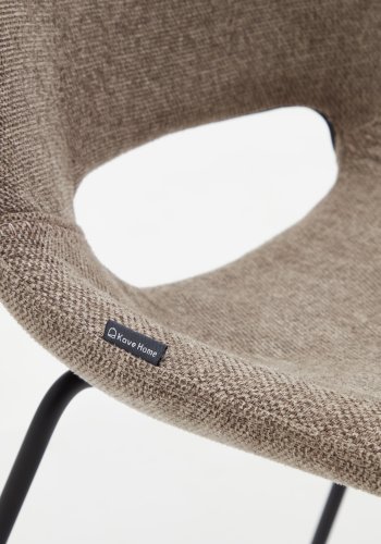 KAVE HOME Zahara spisebordsstol - brun stof og sort stl