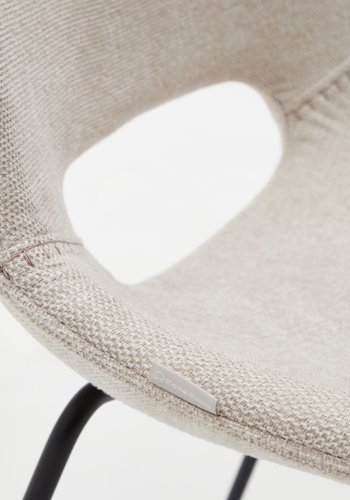 KAVE HOME Zahara spisebordsstol - beige stof og sort stl