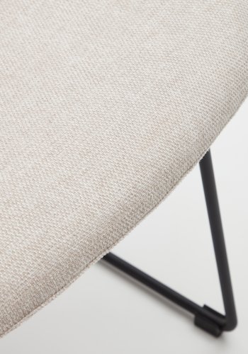 KAVE HOME Zahara spisebordsstol - beige stof og sort stl