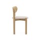 KAVE HOME Nebai stol i beige chenille med massiv egetr struktur og naturlig finish FSC MIX C
