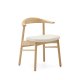 KAVE HOME Timons stol aftageligt betrk i beige chenille massivt egetr naturlig finish FSC Mix Credi