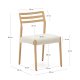 KAVE HOME Cudia stol aftageligt betrk i beige chenille massivt egetr naturlig finish FSC Mix Credit