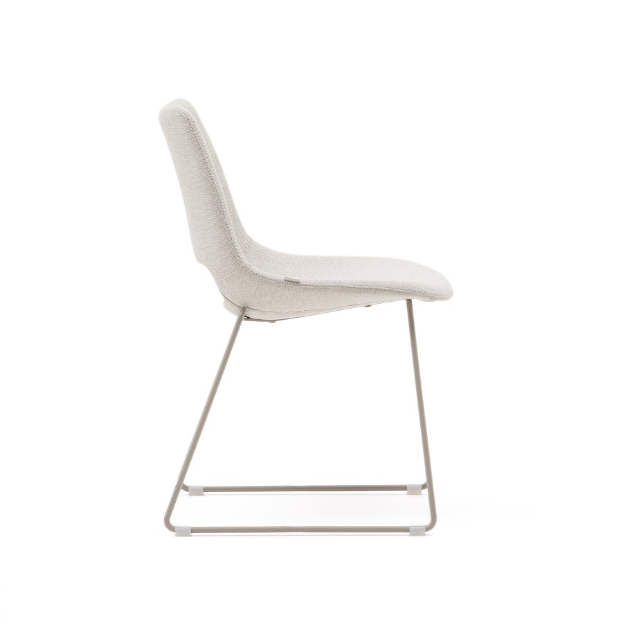 KAVE HOME Zahara stol i beige med stlben i beige finish