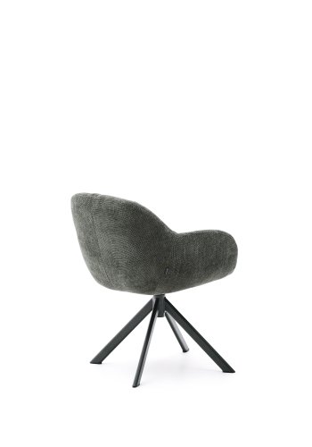 KAVE HOME Dorina drejestol i grn chenille og stlben i grn finish