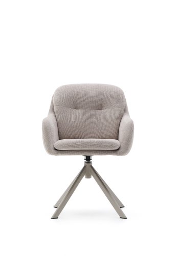 KAVE HOME Lexa drejestol, m. armln - beige chenille og beige stl