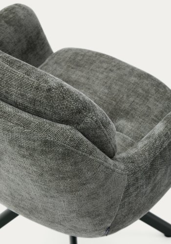 KAVE HOME Lexa drejestol i grn chenille og stlben i grn finish