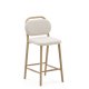 KAVE HOME Helda skammel i beige chenille og massivt egetr FSC Mix Credit 65 cm