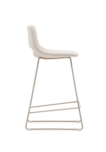 KAVE HOME Zahara beige skammel med stl i beige finish, hjde 65 cm