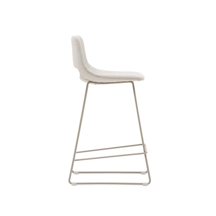 KAVE HOME Zahara beige skammel med stl i beige finish, hjde 65 cm