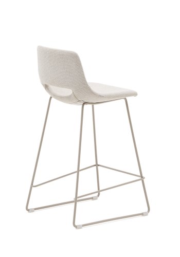 KAVE HOME Zahara beige skammel med stl i beige finish, hjde 65 cm