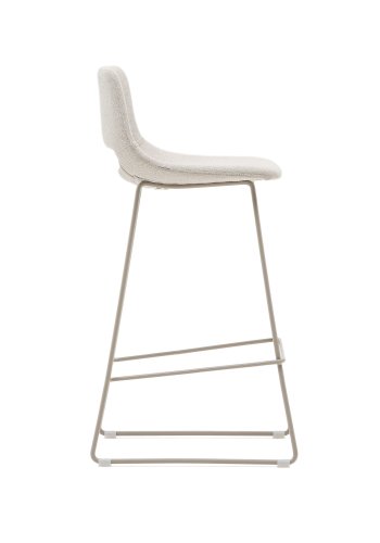 KAVE HOME Zahara beige skammel med stl i beige finish, hjde 76 cm