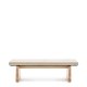 KAVE HOME Topaz bnk i beige chenille og FSC 100% massivt asketr i naturlig finish, 150 cm