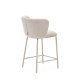 KAVE HOME Ciselia barstol, m. rygln og fodsttte - beige chenille og beige stl (H:65cm)