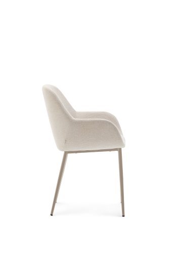 KAVE HOME Konna stol i beige og stlben i malet beige finish