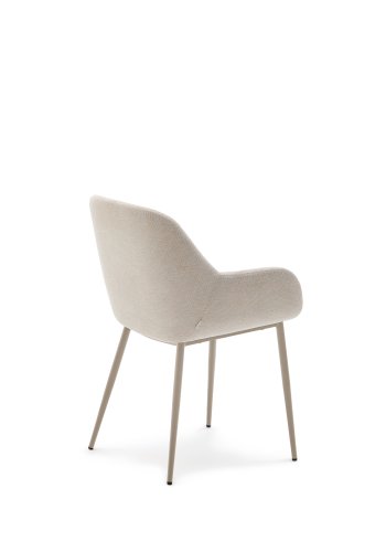 KAVE HOME Konna stol i beige og stlben i malet beige finish