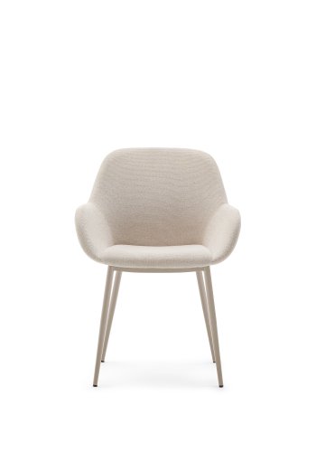 KAVE HOME Konna stol i beige og stlben i malet beige finish