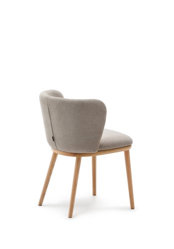 KAVE HOME Ciselia spisebordsstol - brun chenille og natur asketr