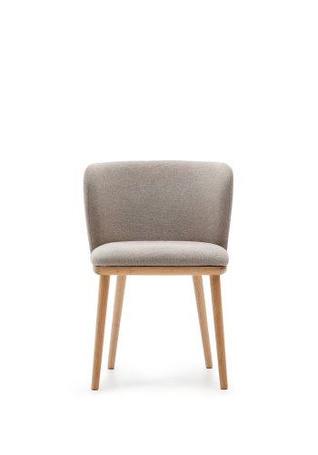 KAVE HOME Ciselia spisebordsstol - brun chenille og natur asketr