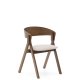 KAVE HOME Godia spisebordsstol, m. armln - beige chenille stof og askefinér med wenge finish