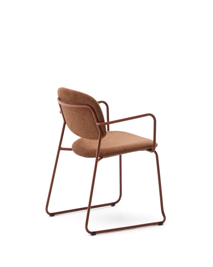 KAVE HOME Meli stol i terracotta chenille med stel af terracotta metal FSC Mix Credit