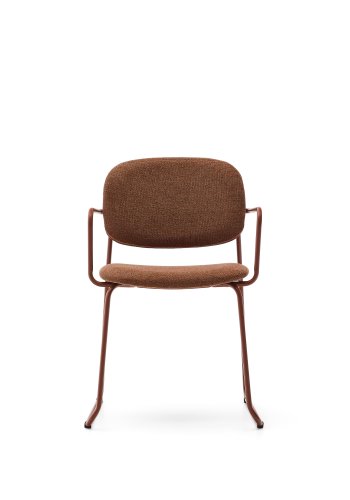 KAVE HOME Meli stol i terracotta chenille med stel af terracotta metal FSC Mix Credit
