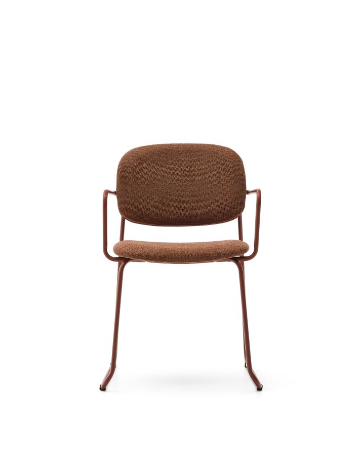 KAVE HOME Meli stol i terracotta chenille med stel af terracotta metal FSC Mix Credit