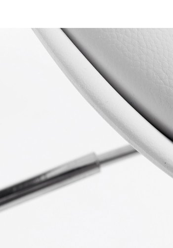 KAVE HOME Orlando-T barstol, m. rygln og fodsttte - hvid PU og plast/slv stl