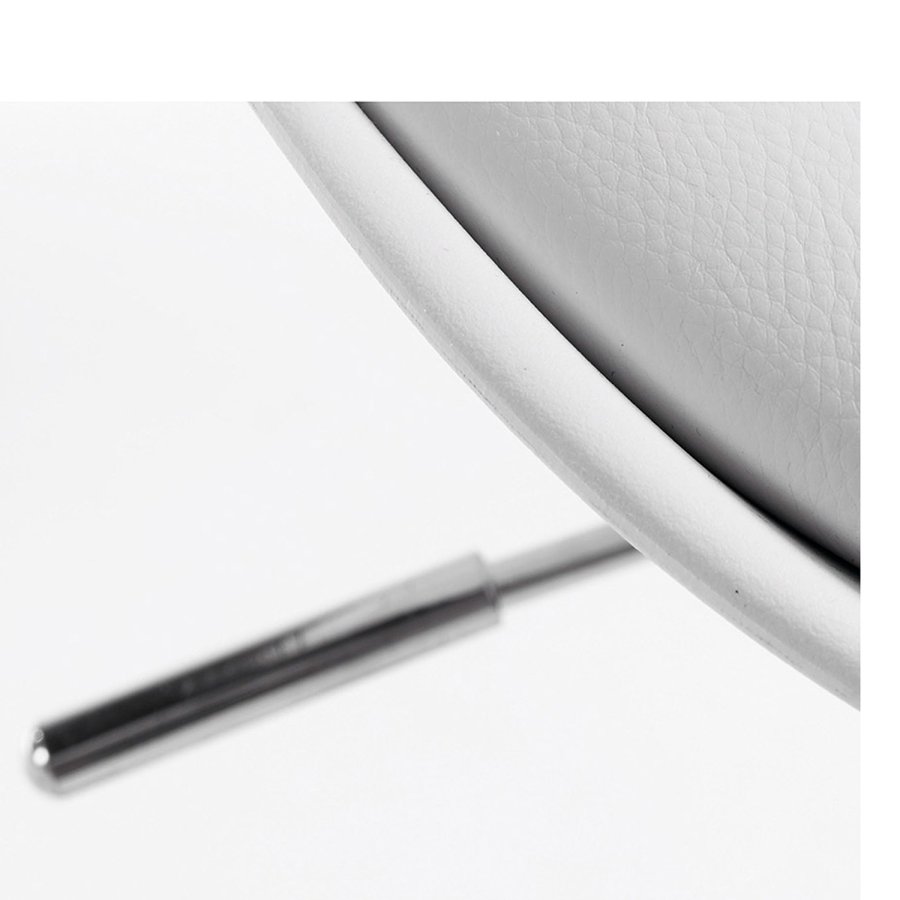 KAVE HOME Orlando-T barstol, m. rygln og fodsttte - hvid PU og plast/slv stl