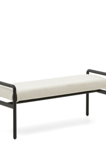 KAVE HOME Macaret bnk med aftageligt betrk massivt egetr med sort finish 120 cm FSC Mix Credit