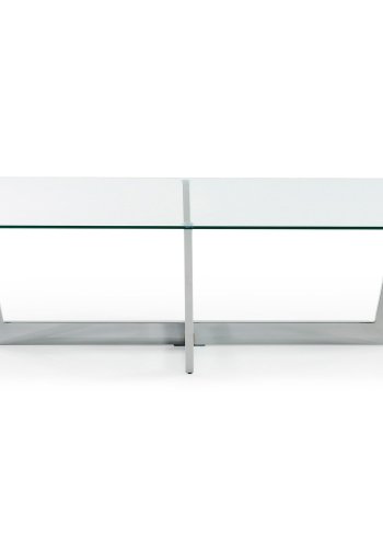 KAVE HOME Plum sofabord - klar/slv glas/stl, rektangulr (120x70) 