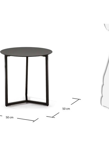 KAVE HOME Marae sidebord - sort glas og stl (50)