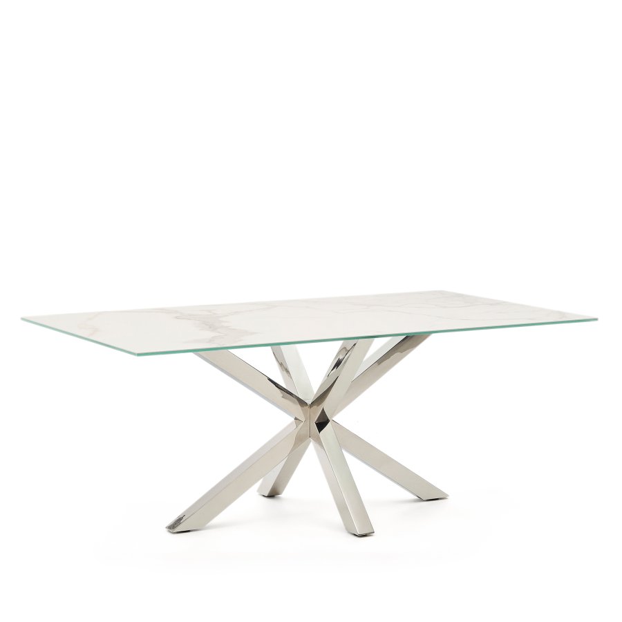 KAVE HOME Argo spisebord, rektangulr - jern mos porceln og rustfri stl (200x100)