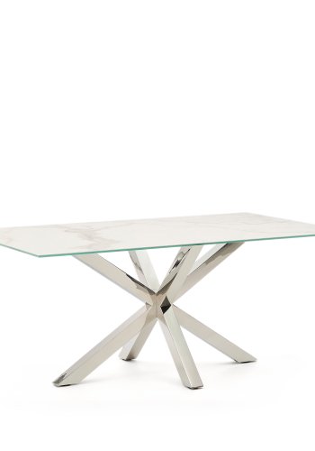 KAVE HOME Argo spisebord, rektangulr - hvid Kalos porceln og rustfri stl (180x100)