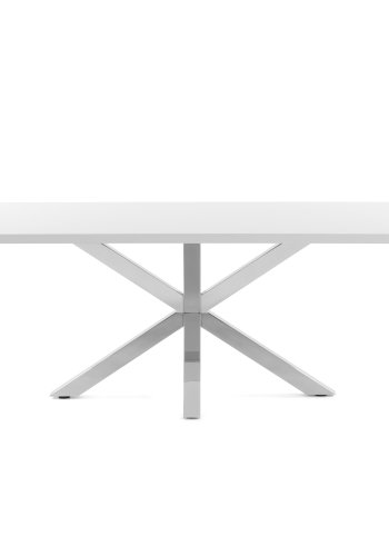 KAVE HOME Argo spisebord, rektangulr - hvid melamin og rustfri stl (180x100)