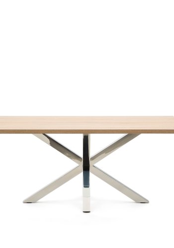 KAVE HOME Argo spisebord, rektangulr - natur melamin og rustfri stl (180x100)