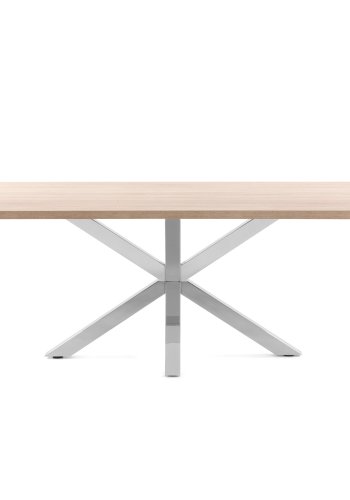 KAVE HOME Argo spisebord, rektangulr - natur melamin og rustfri stl (180x100)