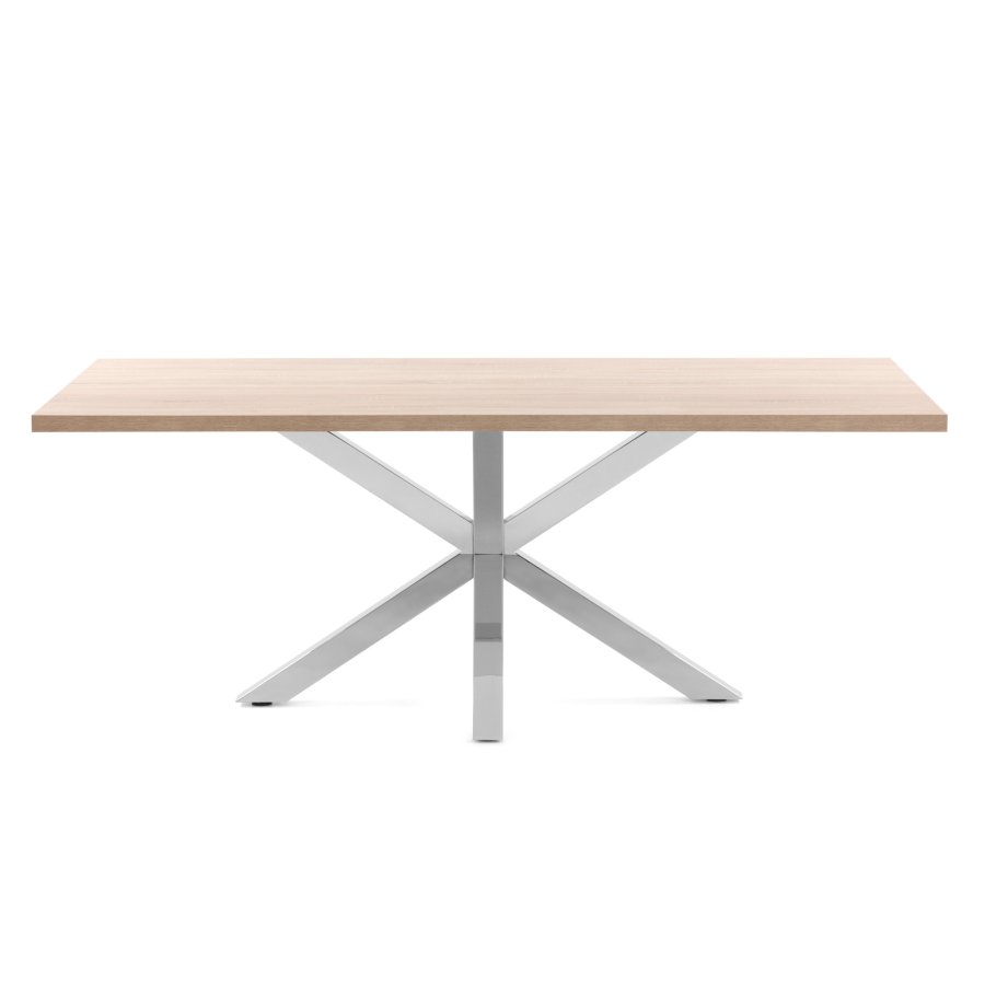 KAVE HOME Argo spisebord, rektangulr - natur melamin og rustfri stl (180x100)